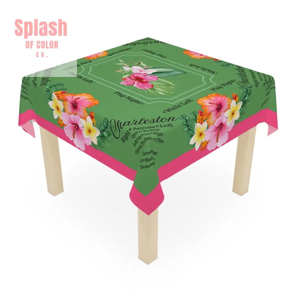 Mahjong Tablecloth With Instructions Charleston Floral Tablecloth Bright Colorful Tropical Style Table Cover - One size