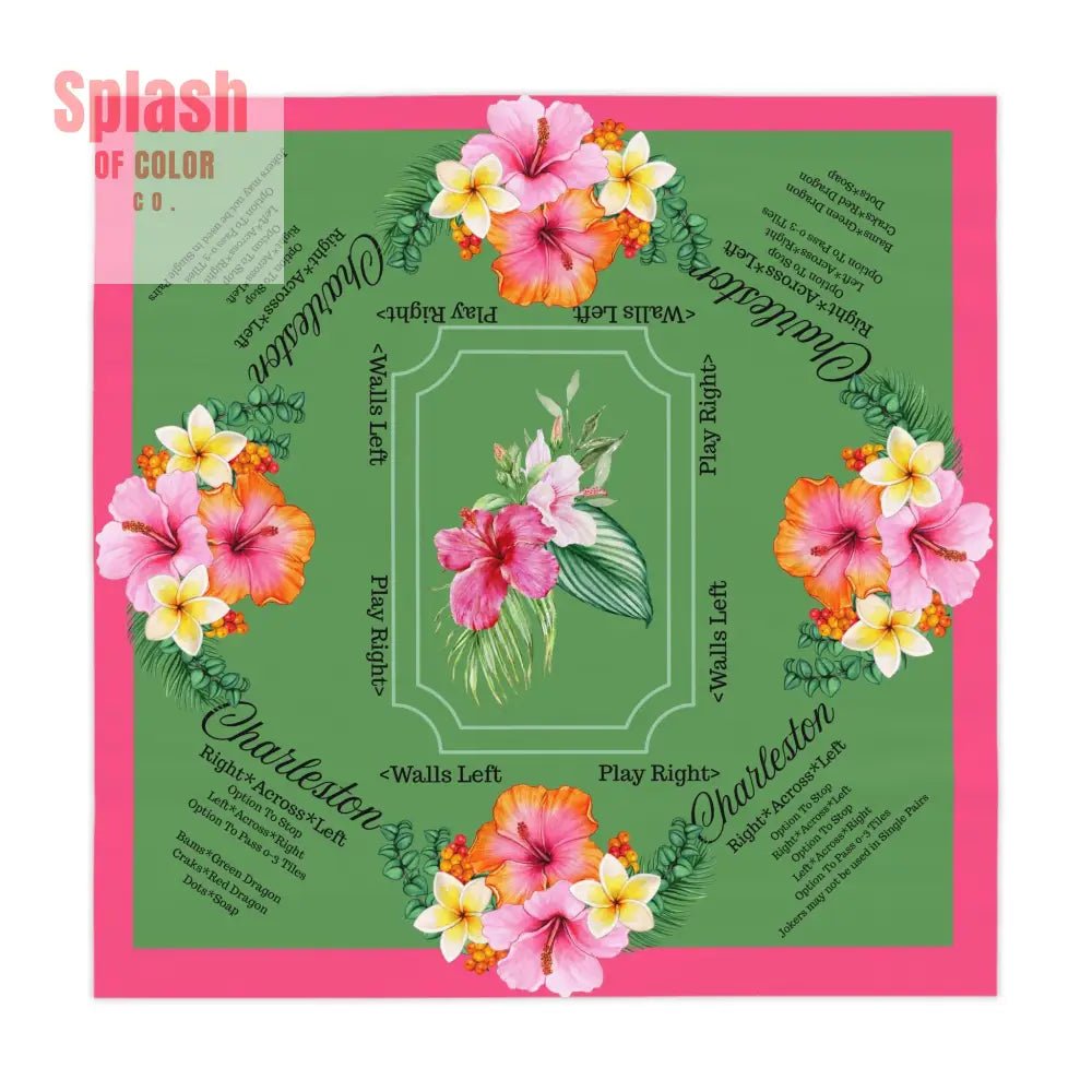 Mahjong Tablecloth With Instructions Charleston Floral Tablecloth Bright Colorful Tropical Style Table Cover - One size