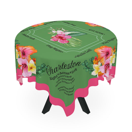Mahjong Tablecloth With Instructions Charleston Floral Tablecloth Bright Colorful Tropical Style Table Cover - One size