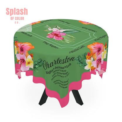 Mahjong Tablecloth With Instructions Charleston Floral Tablecloth Bright Colorful Tropical Style Table Cover - One size