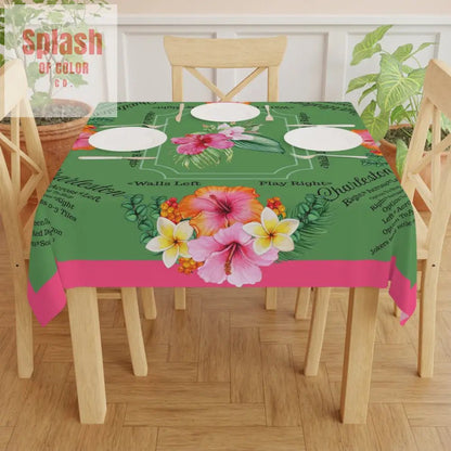 Mahjong Tablecloth With Instructions Charleston Floral Tablecloth Bright Colorful Tropical Style Table Cover - One size