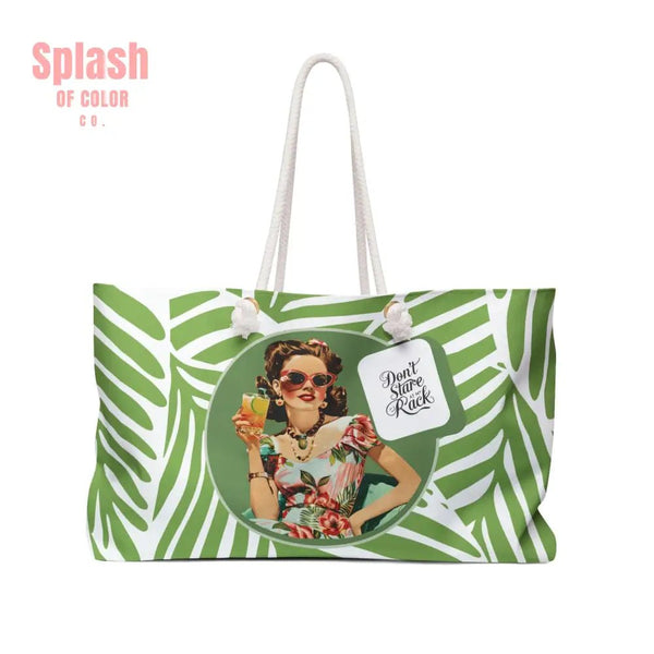 Mahjong Tile Accessory Bag Vintage Housewife Funny Don’t Stare At My Rack Bag Weekend Getaways Floral Design Bag