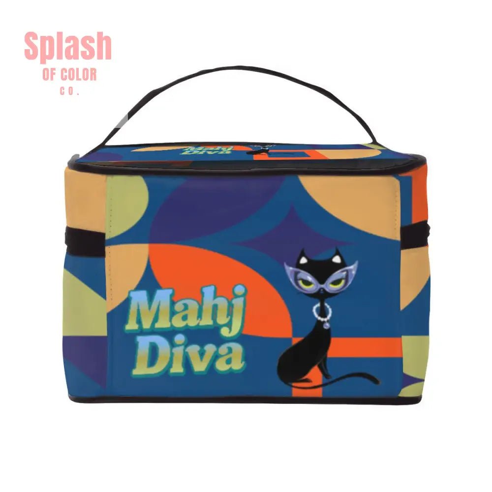 Mahjong Tile Bag, Mahj Diva, Sophistacated Cat, Mahj Gift Accessory - Splash of Color co.
