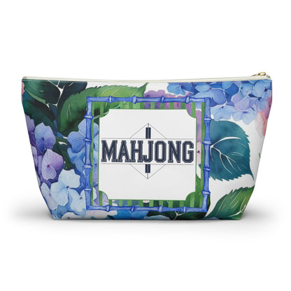 Mahjong Tile Pouch Pretty Floral Hydrangea Zippered Pouch Mahj Gift - Bags