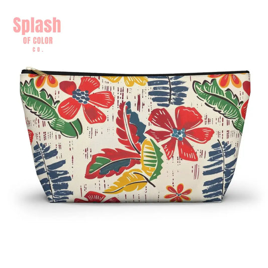Mahjong Tile Tote Bag Heritage Flower Tropical Preppy Accessory Pouch Large / Black zipper Bags