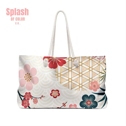Mahjong Tile Tote Bag Mahj Accessories Mahjongg Game Night Mahjong Gift Stylish Floral Cherry Blossoms Asian Designed