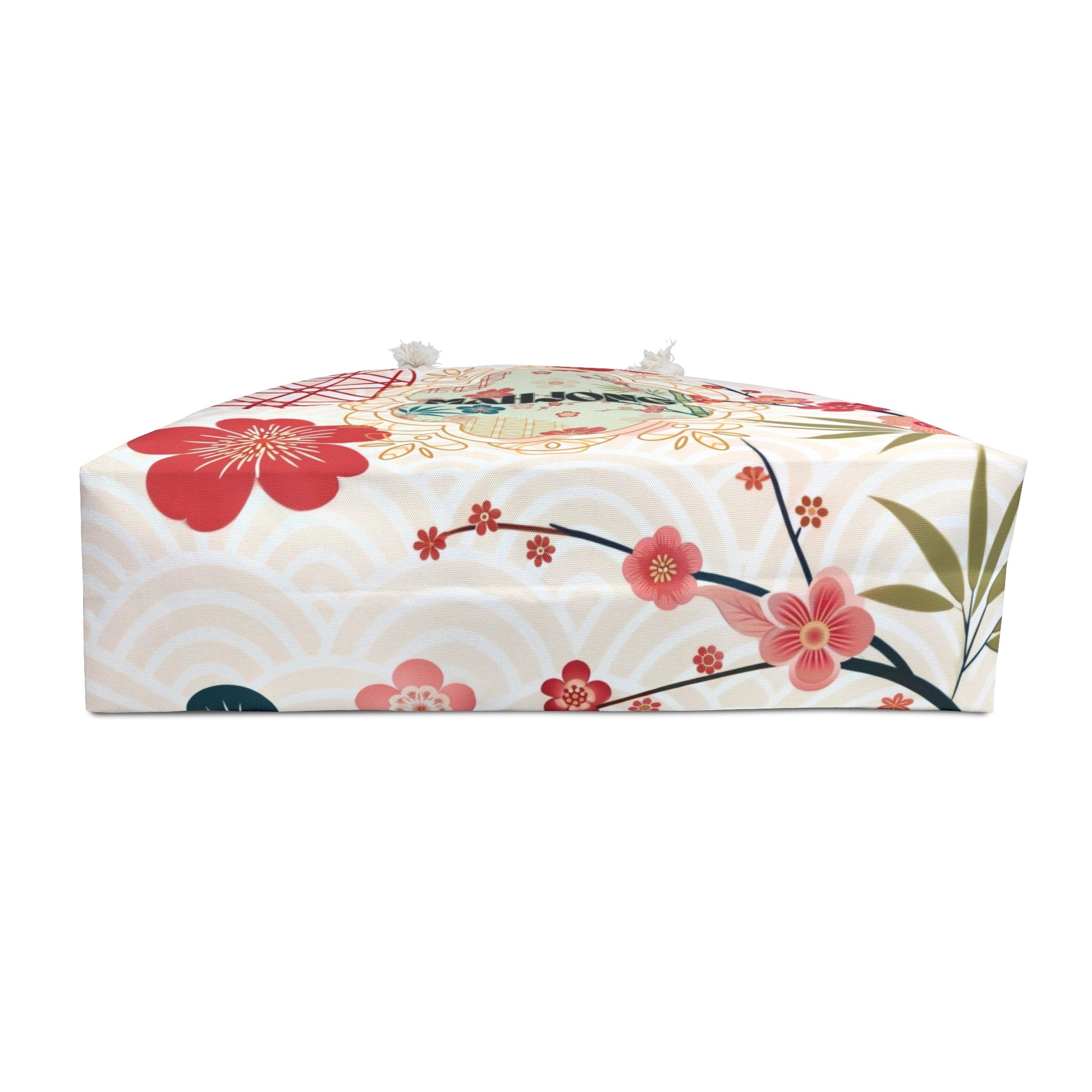 Mahjong Tile Tote Bag Mahj Accessories Mahjongg Game Night Mahjong Gift Stylish Floral Cherry Blossoms Asian Designed