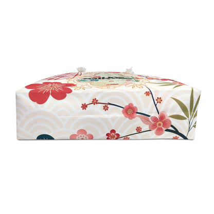 Mahjong Tile Tote Bag Mahj Accessories Mahjongg Game Night Mahjong Gift Stylish Floral Cherry Blossoms Asian Designed