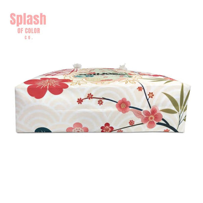 Mahjong Tile Tote Bag Mahj Accessories Mahjongg Game Night Mahjong Gift Stylish Floral Cherry Blossoms Asian Designed