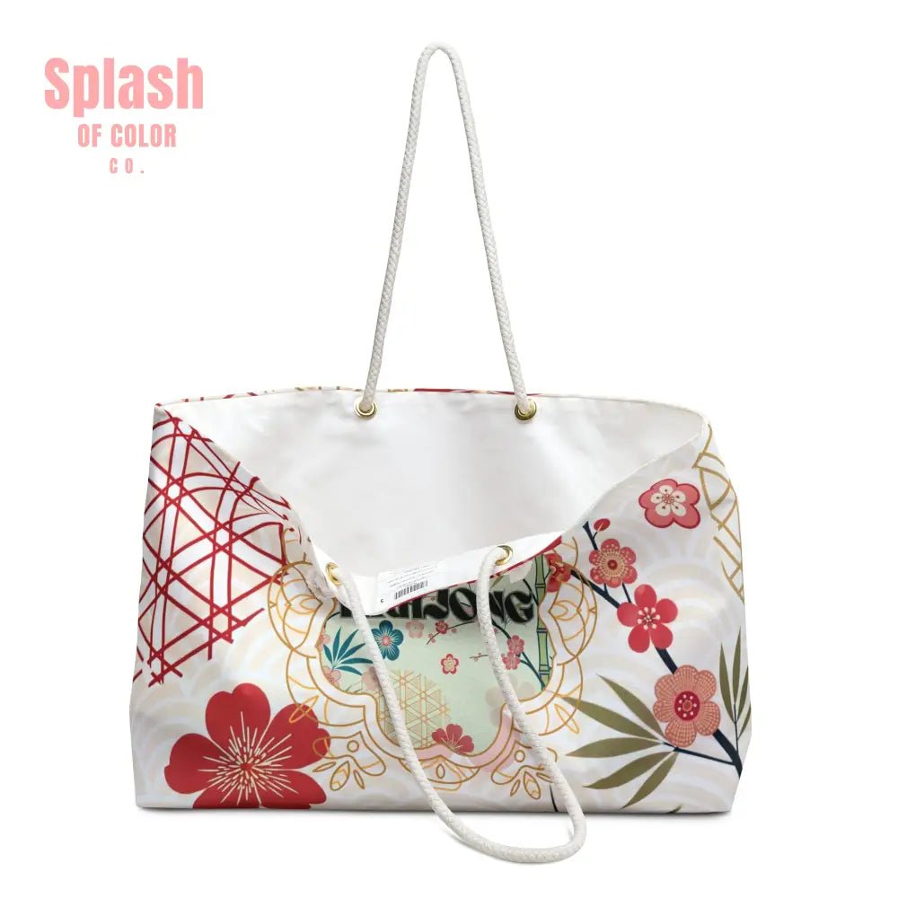 Mahjong Tile Tote Bag Mahj Accessories Mahjongg Game Night Mahjong Gift Stylish Floral Cherry Blossoms Asian Designed