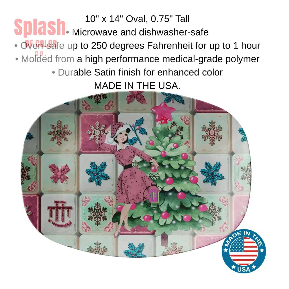 Mahjong Tiles Christmas Holiday Nostalgic Festive Party Platter - Splash of Color co.