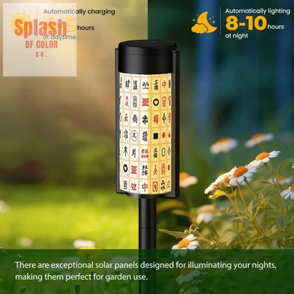 Mahjong Tiles Old World Style Modern Outdoor Garden Solar Lights - Splash of Color co.