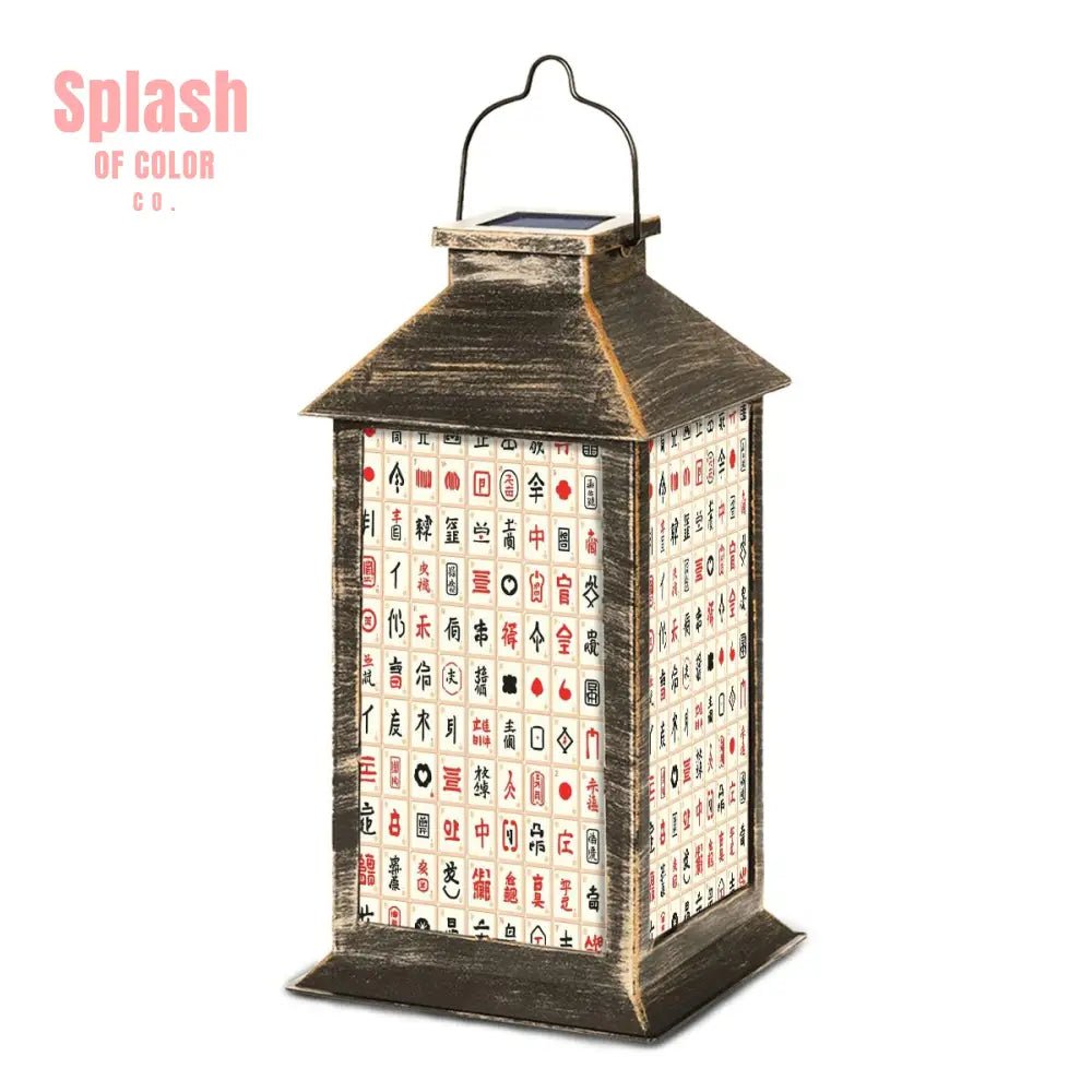 Mahjong Tiles Whimsical Garden Solar Lantern - Splash of Color co.