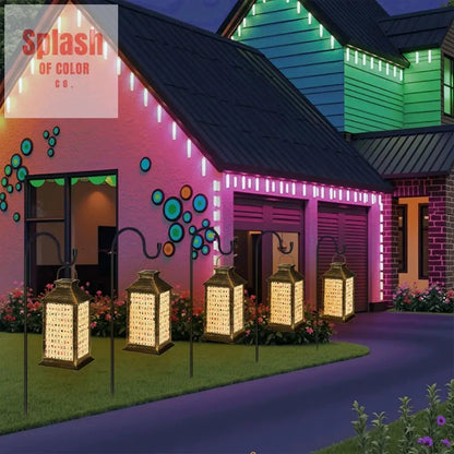 Mahjong Tiles Whimsical Garden Solar Lantern - Splash of Color co.