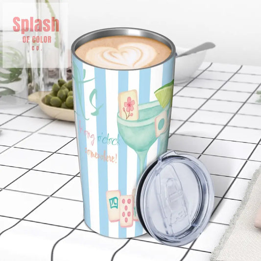 Mahjong Tumbler Funny It;s Kong O’clock Somewhere Mahjong Gift One Size Drinkware