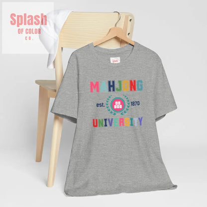 Mahjong University Unisex Tee Fun Graphic T Shirt Perfect for Casual Wear Game Nights T Shirt