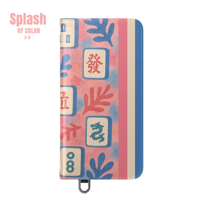 Mahjong Watercolor Artistic Flip Case for Phones Stylish Wallet Cover Trendy Phone Accessory Ideal Gift for Friends