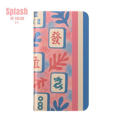 Mahjong Watercolor Artistic Flip Case for Phones Stylish Wallet Cover Trendy Phone Accessory Ideal Gift for Friends
