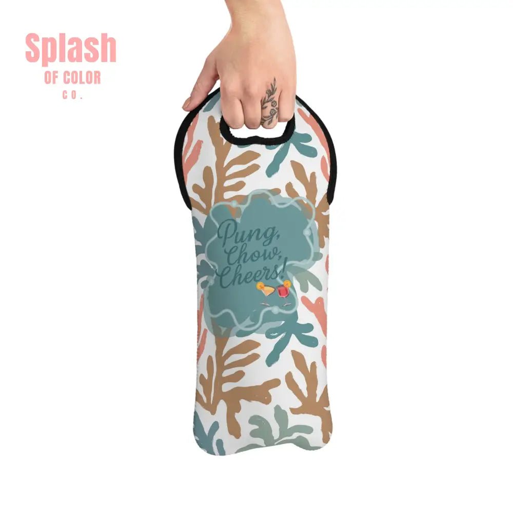Mahjong Wine Tote Bag Pung Chow Cheers - Perfect for Gifting For Mahj Lovers - Splash of Color co.