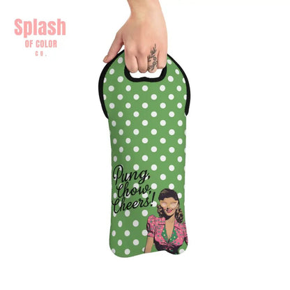 Mahjong Wine Tote Hostess Gift Funny Mahjong Gift Pung Chow Cheers Vintage Style Wine Tote Bag White / One size