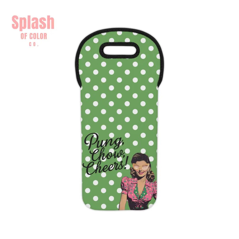 Mahjong Wine Tote Hostess Gift Funny Mahjong Gift Pung Chow Cheers Vintage Style Wine Tote Bag White / One size