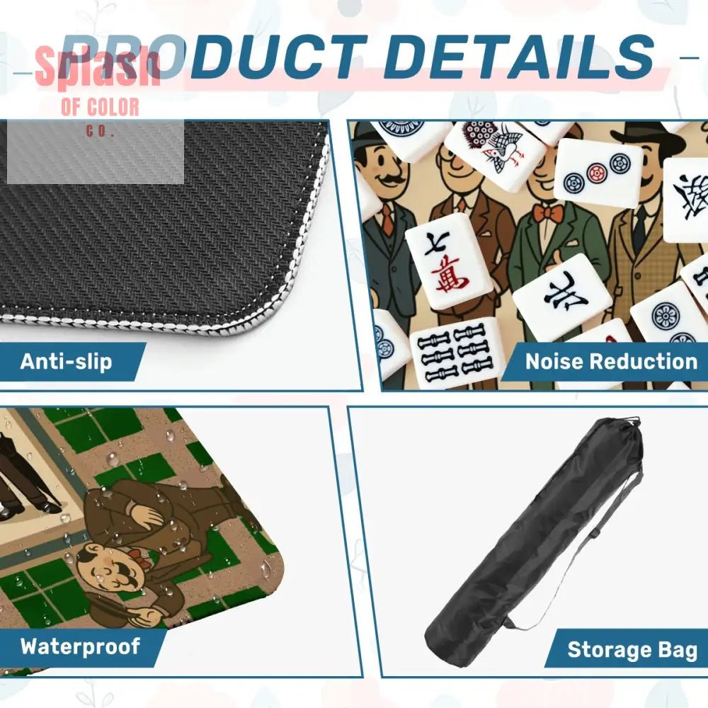 Manly Mahjong Mat Dapper Gents Green Brown Plaid Mahjong Mat - Splash of Color co.