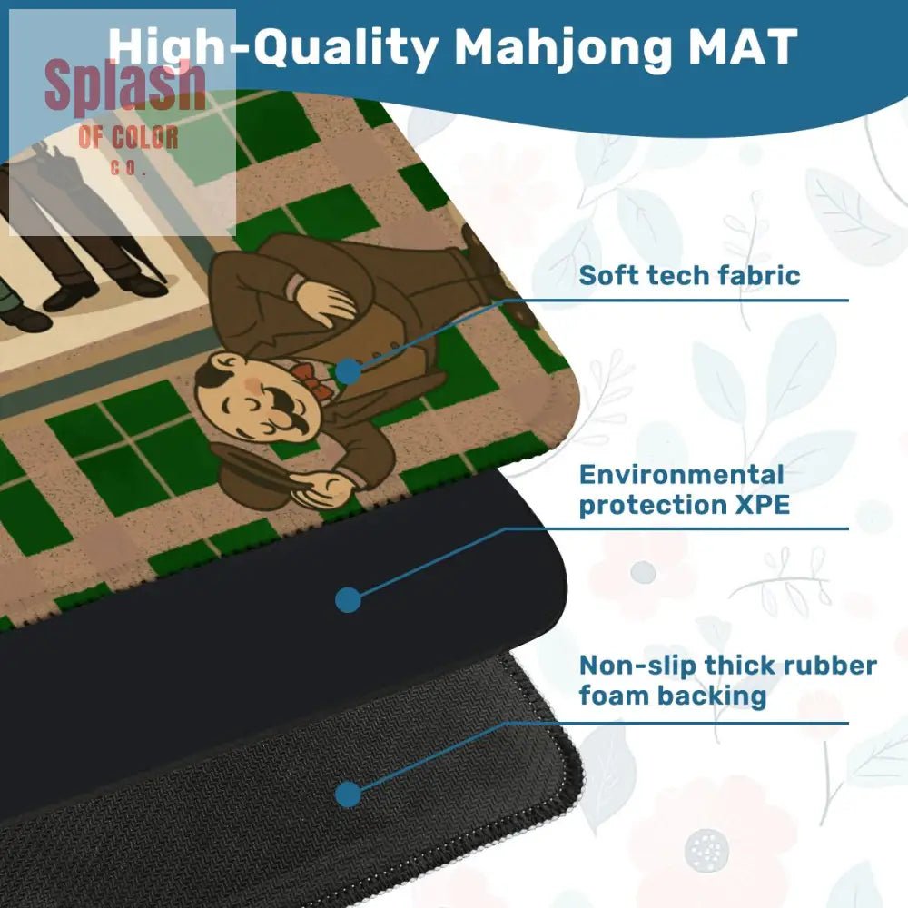Manly Mahjong Mat Dapper Gents Green Brown Plaid Mahjong Mat - Splash of Color co.