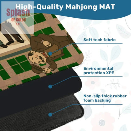 Manly Mahjong Mat Dapper Gents Green Brown Plaid Mahjong Mat - Splash of Color co.