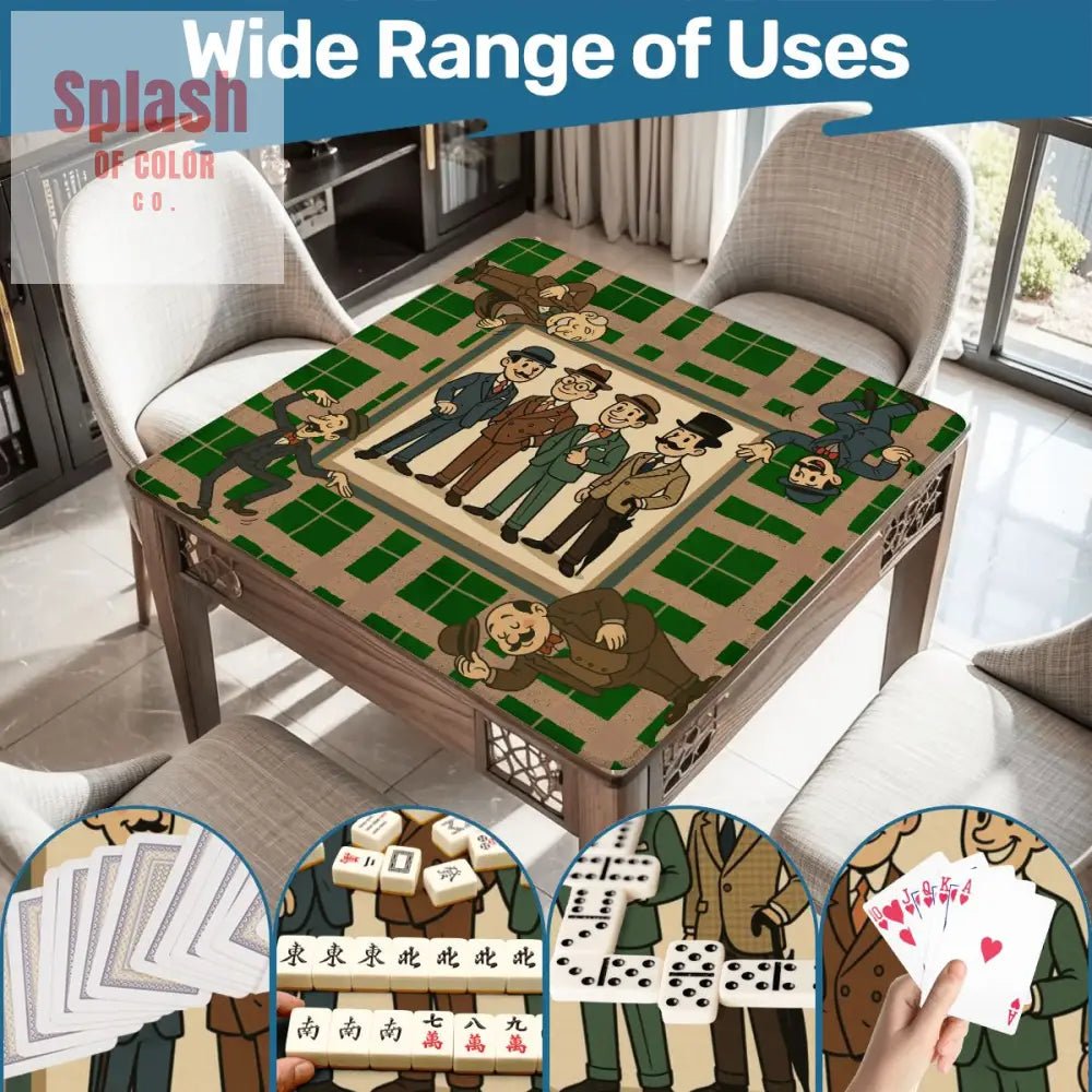 Manly Mahjong Mat Dapper Gents Green Brown Plaid Mahjong Mat - Splash of Color co.