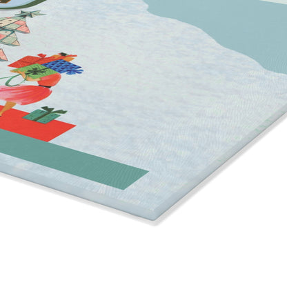 Merry Mahjong Christmas Festive Glass Cutting Chacuterie Board Holiday Mahjong Kitchen Decor Unique Holiday Gift - Home