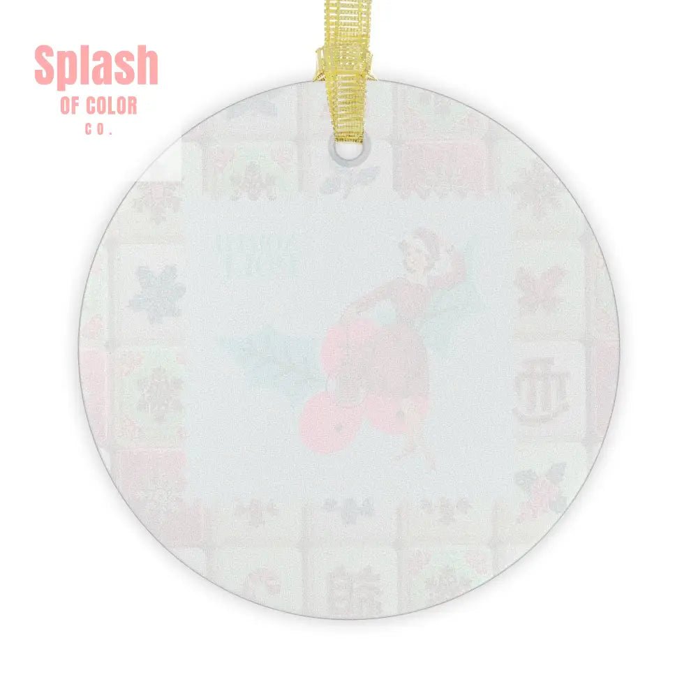 Merry Mahjong Christmas Vintage Nostalgic Flair Festive Glass Ornament - Splash of Color co.