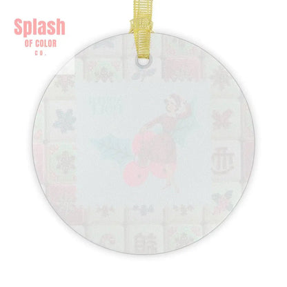 Merry Mahjong Christmas Vintage Nostalgic Flair Festive Glass Ornament - Splash of Color co.