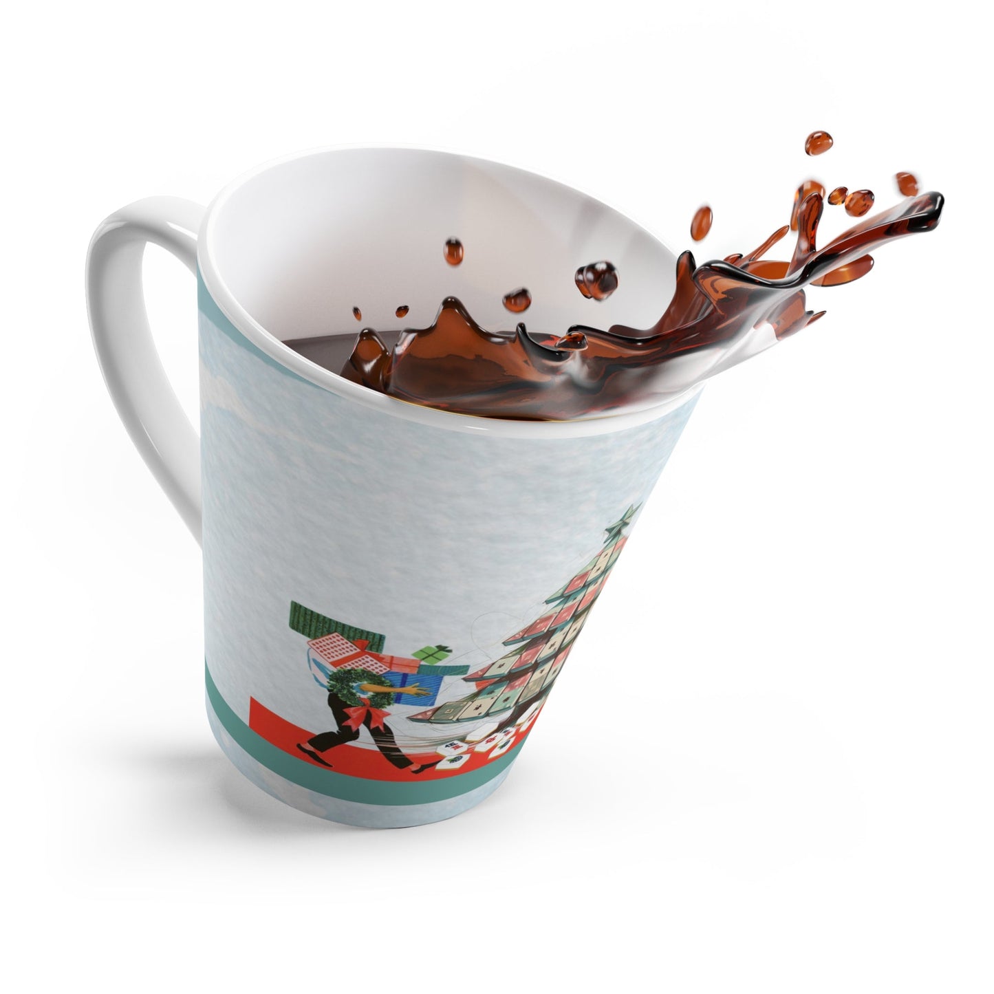 Merry Mahjong Festive Funny Christmas Latte Mug - Holiday Gift For Mahj Lovers - 12oz - Mug