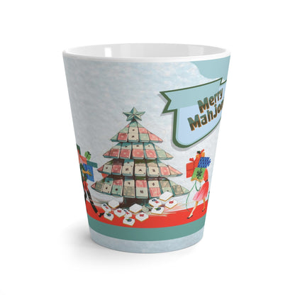 Merry Mahjong Festive Funny Christmas Latte Mug - Holiday Gift For Mahj Lovers - 12oz - Mug