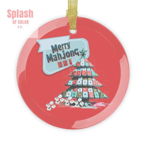 Merry Mahjong Glass Ornaments Festive Holiday Decor Jingling Christmas Gifts Unique Tree Decor Mahjong Themed