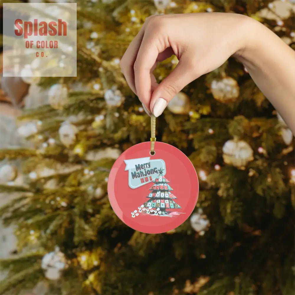 Merry Mahjong Glass Ornaments Festive Holiday Decor Jingling Christmas Gifts Unique Tree Decor Mahjong Themed