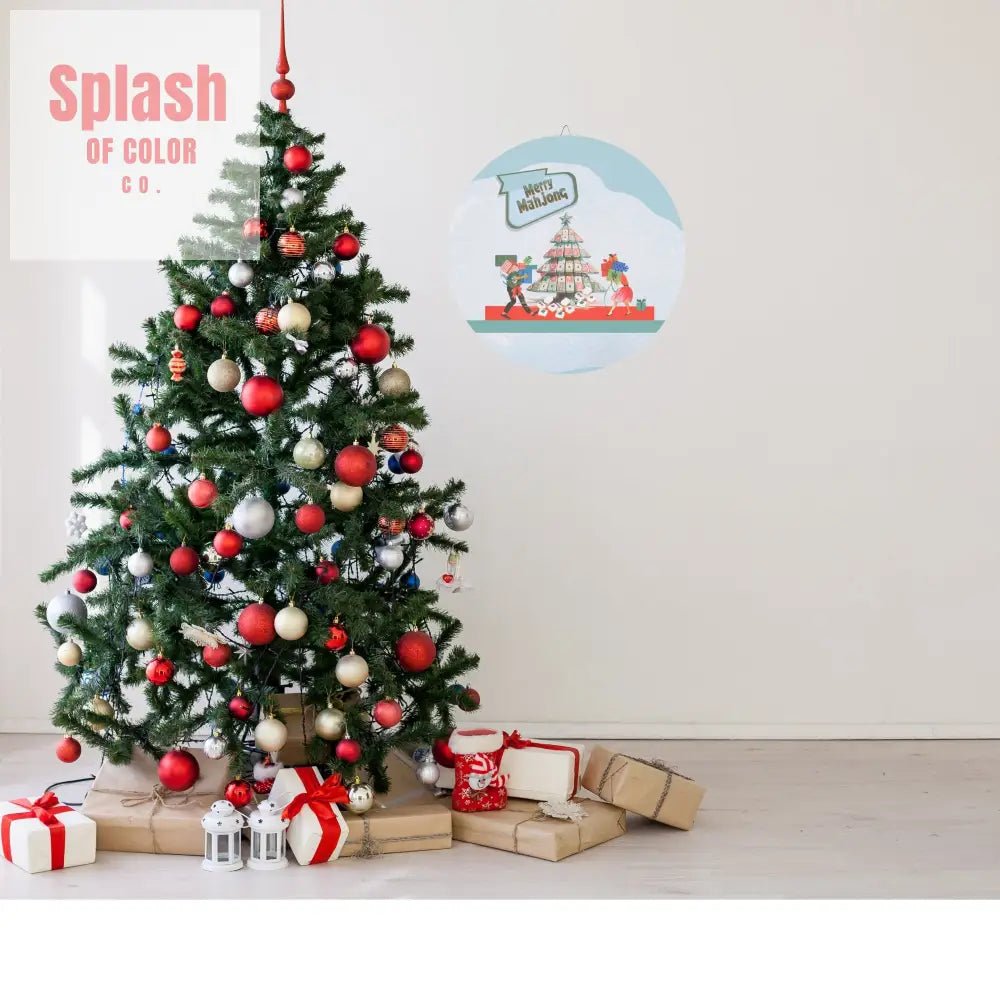 Merry Mahjong Holiday Wood Sign Festive Wall Decor Unique Gift for Mahjong Lovers Christmas Decoration Home & Kitchen