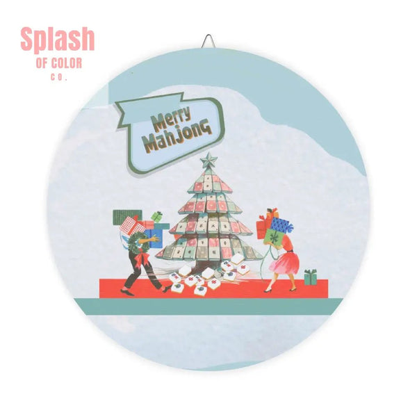 Merry Mahjong Holiday Wood Sign Festive Wall Decor Unique Gift for Mahjong Lovers Christmas Decoration Home & Kitchen