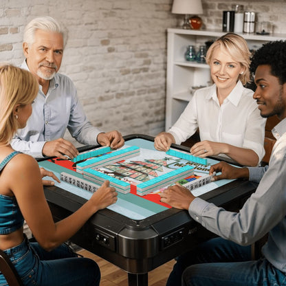 Merry Mahjong Mat Quirky Fun Modern Holiday Mahj Party Game Night Mat - 31.5’’x31.5’’ - Daily Accessories