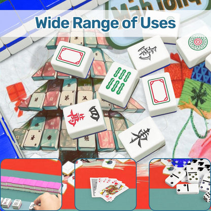 Merry Mahjong Mat Quirky Fun Modern Holiday Mahj Party Game Night Mat - 31.5’’x31.5’’ - Daily Accessories