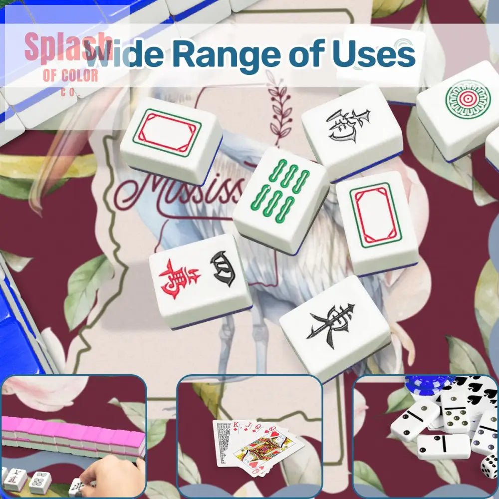 Mississippi State Pride, Magnolia And Pelican Floral Mahjong Mat - Splash of Color co.