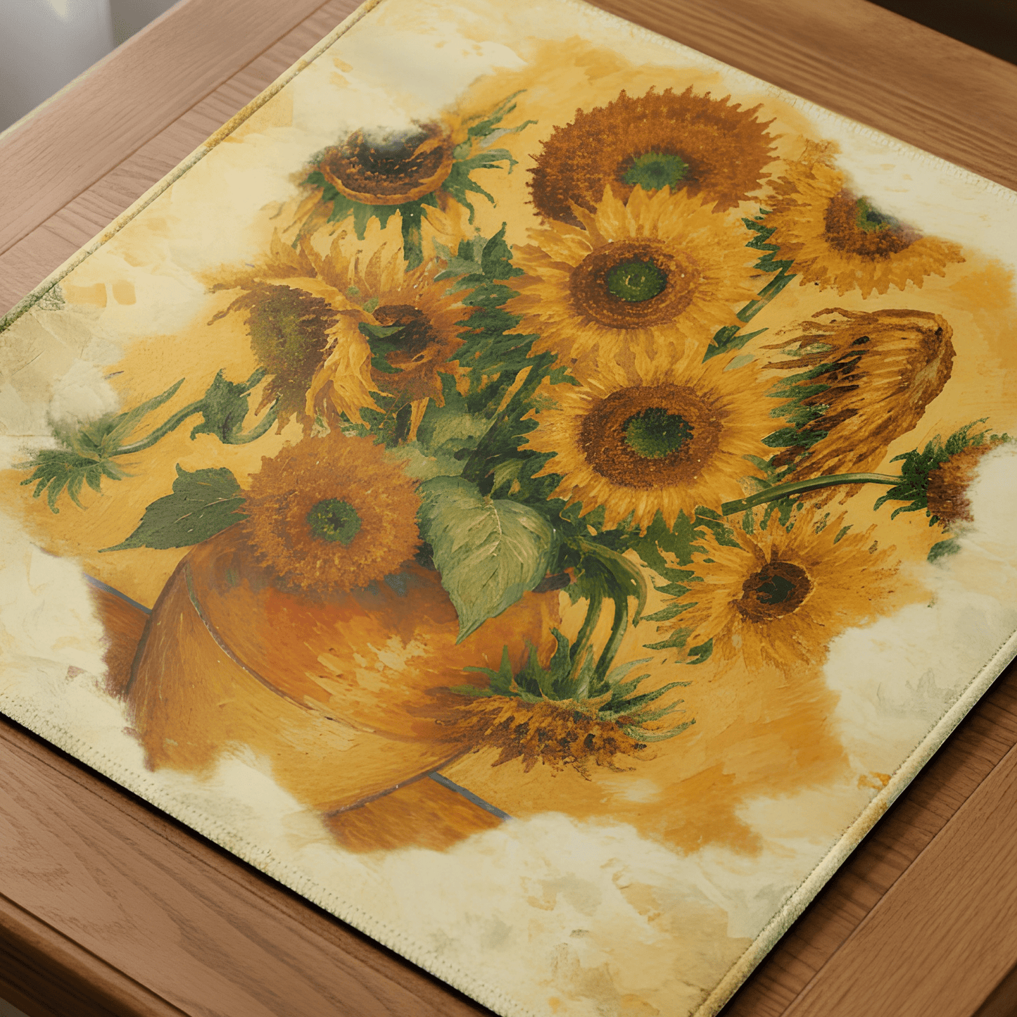 The Mahj Gogh Watercolor Sunflower Mahjong Mat - Splash Of Mahj And Color Co.