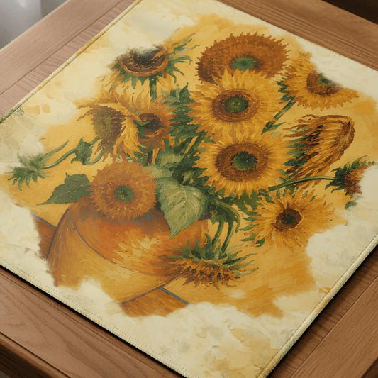The Mahj Gogh Watercolor Sunflower Mahjong Mat - Splash Of Mahj And Color Co.