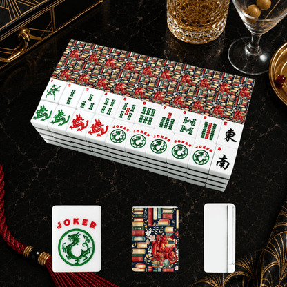 Dragons And Tales Book Lover American Mahjong Tiles And Carry Case - Splash Of Mahj And Color Co.