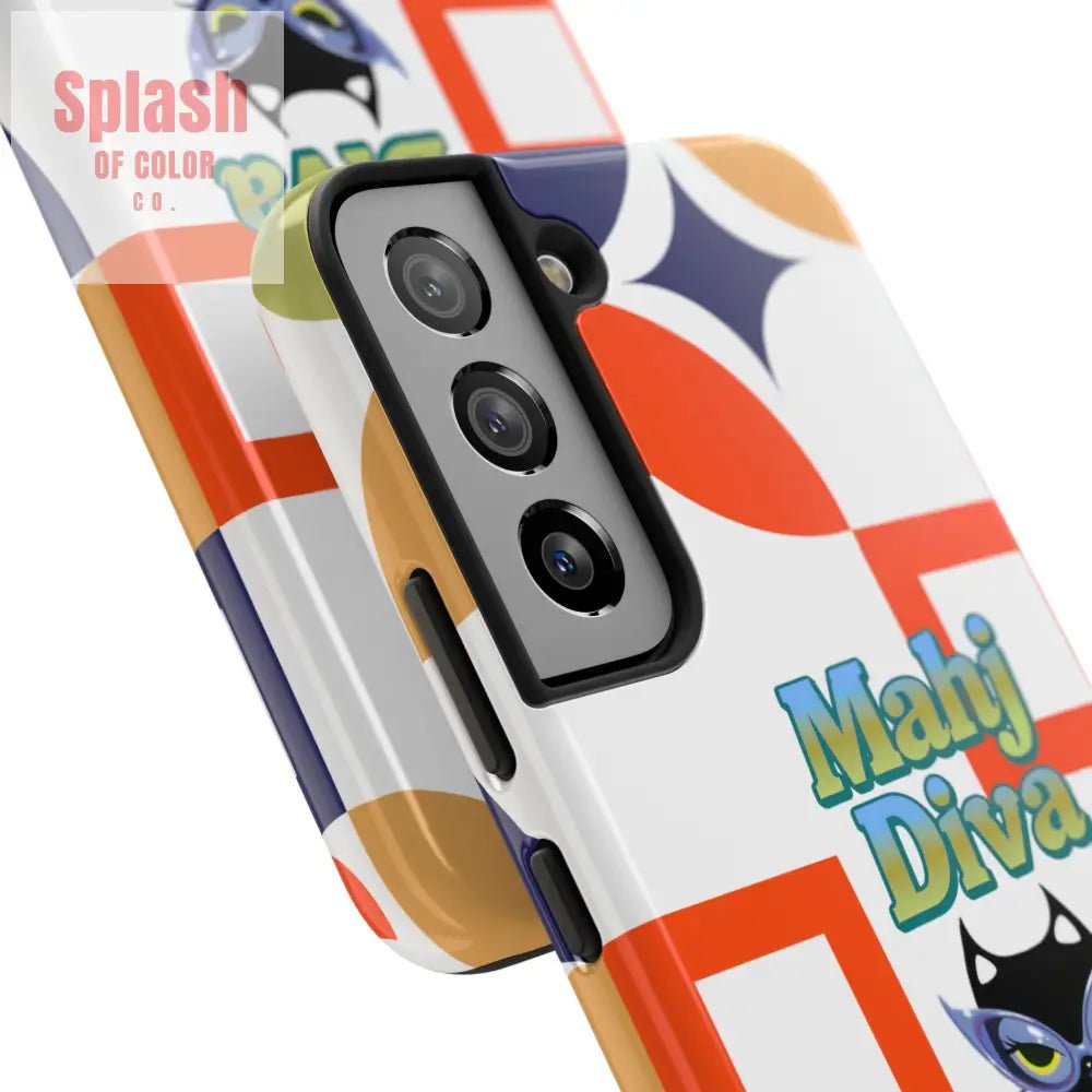 Modern Mahjong Diva Cat Stylish Phone Cases, Stylish And Whimsical - Splash of Color co.