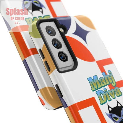 Modern Mahjong Diva Cat Stylish Phone Cases, Stylish And Whimsical - Splash of Color co.