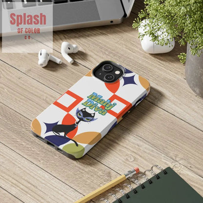 Modern Mahjong Diva Cat Stylish Phone Cases, Stylish And Whimsical - Splash of Color co.