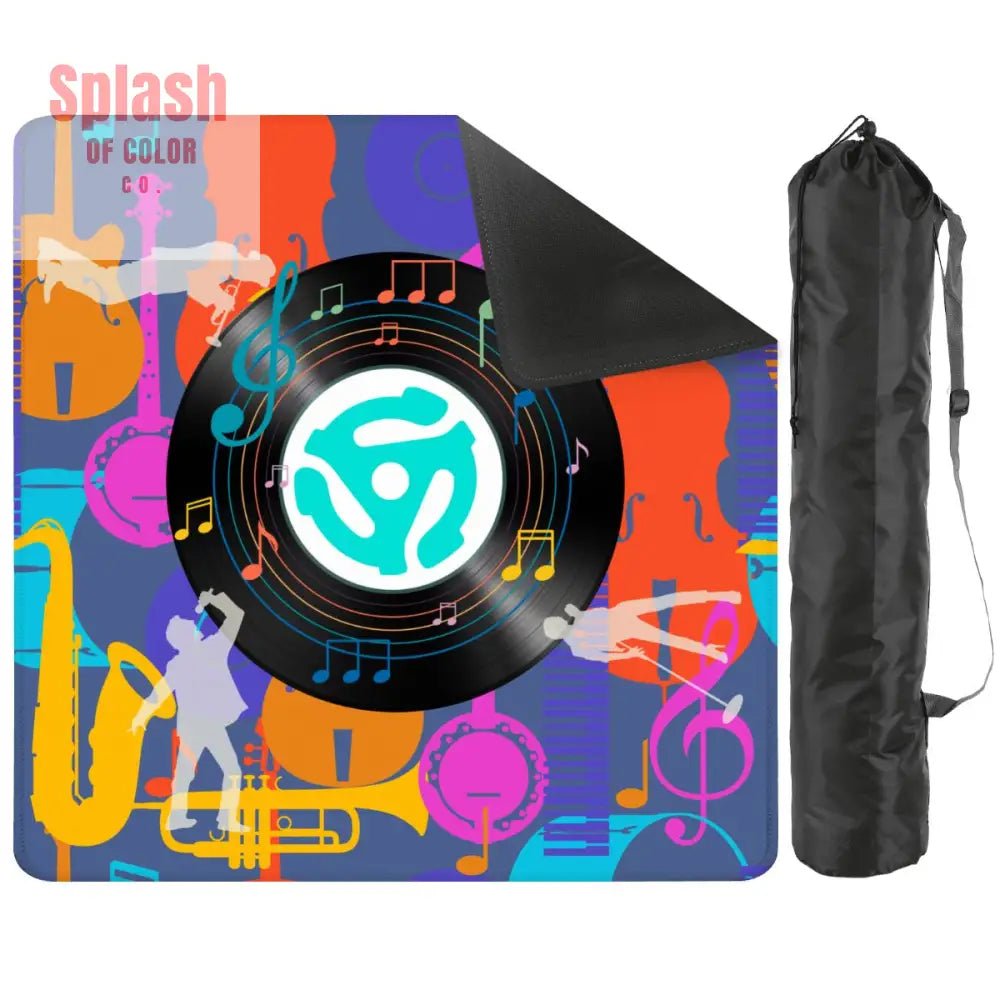 Music Mahjong Mat, Purple, Orange Blue, Snazzy Music Lover Game Mat - Splash of Color co.