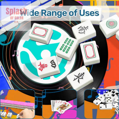 Music Mahjong Mat, Purple, Orange Blue, Snazzy Music Lover Game Mat - Splash of Color co.