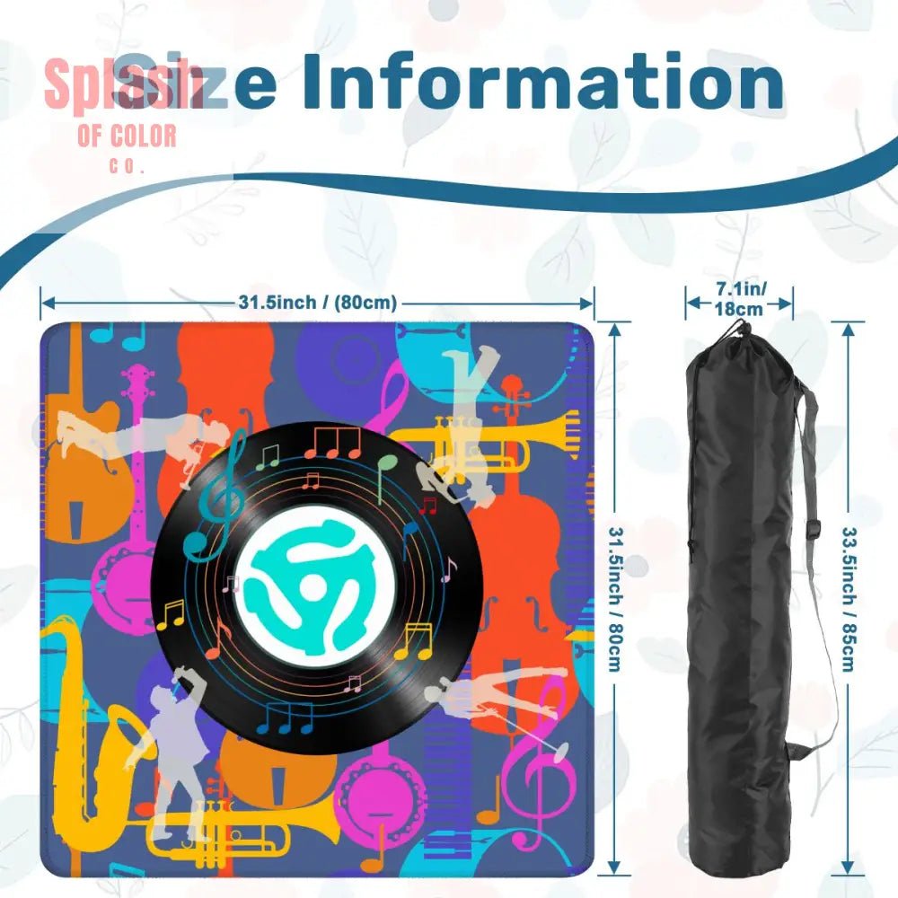 Music Mahjong Mat, Purple, Orange Blue, Snazzy Music Lover Game Mat - Splash of Color co.